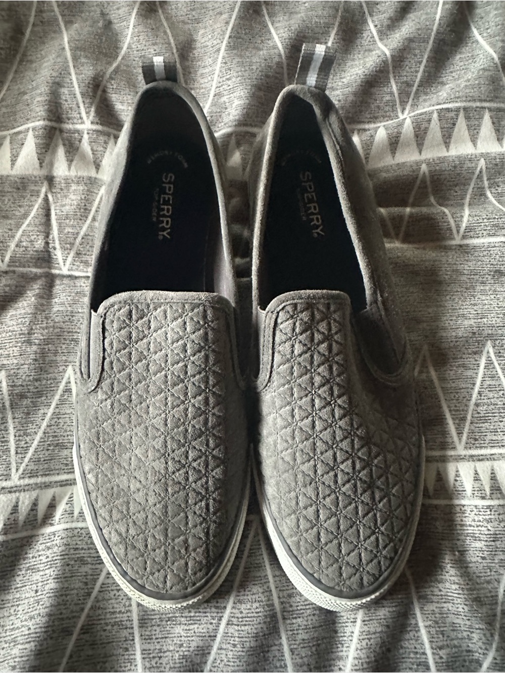 Sperry Quilted Slip-On Loafers in Gray